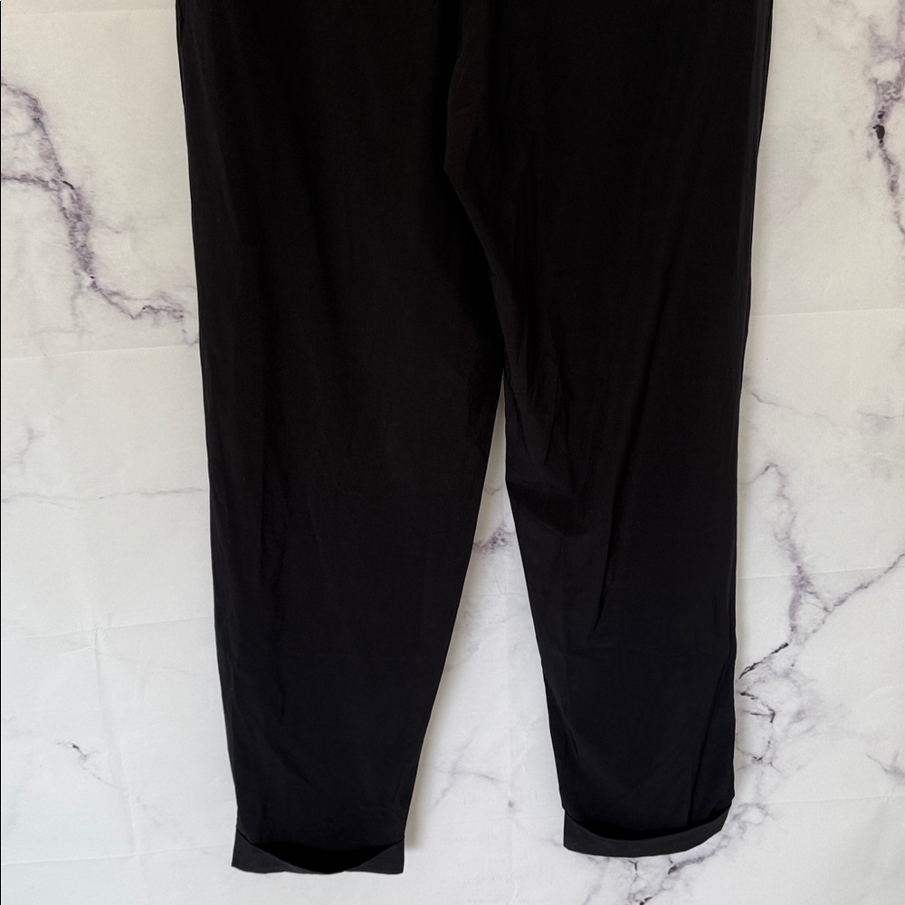 ATHLETA Cartiff Pant Black Tie Waist Cuffed Track Pants Size 14 Tall - Picture 10 of 12